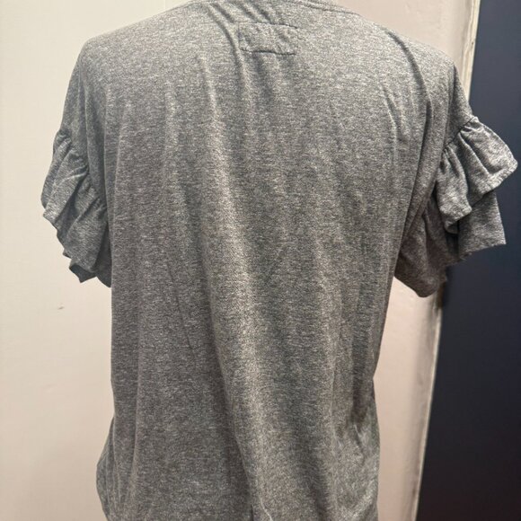 Current/Elliott The Ruffle Roadie Short Sleeve Flirt Tee Shirt Women’s Size 0 - Picture 2 of 5